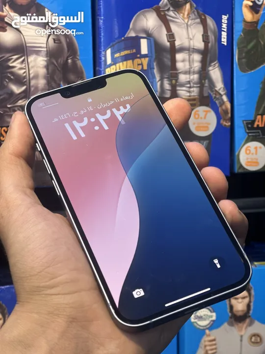 Iphone 14 مستعمل بحالة الوكالة مو مفتوح او مغير اي قطعة مساحة 128GB بسعر حرقق