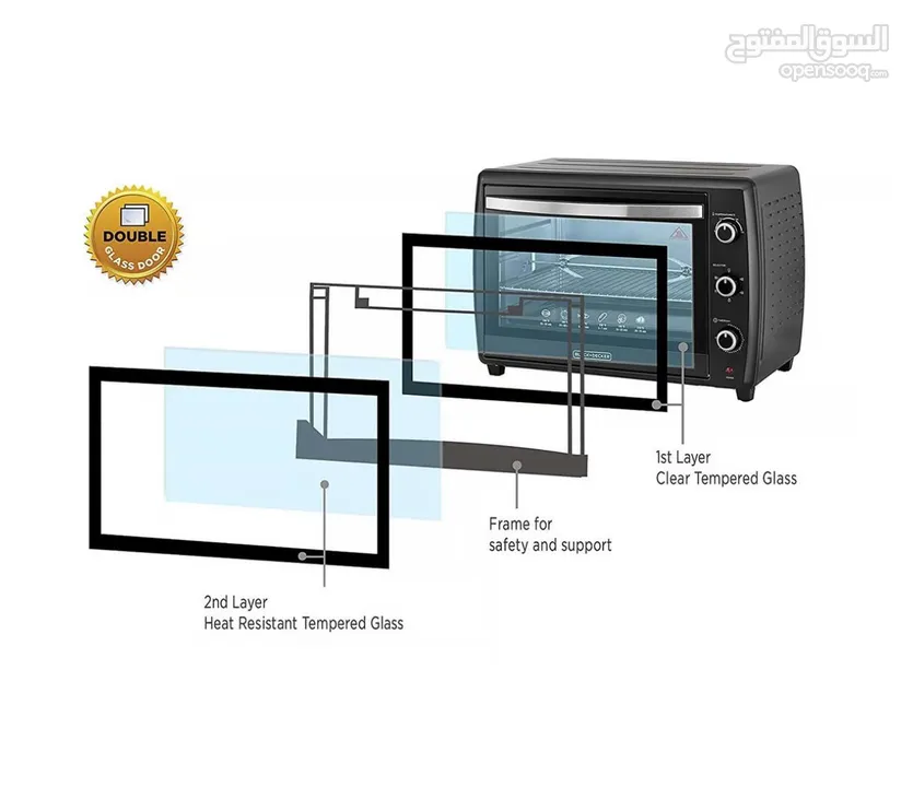 فرن كهربائي بلاك اند ديكر جديد بالكرتون غير مفتوح 70 لتر 2200 واط