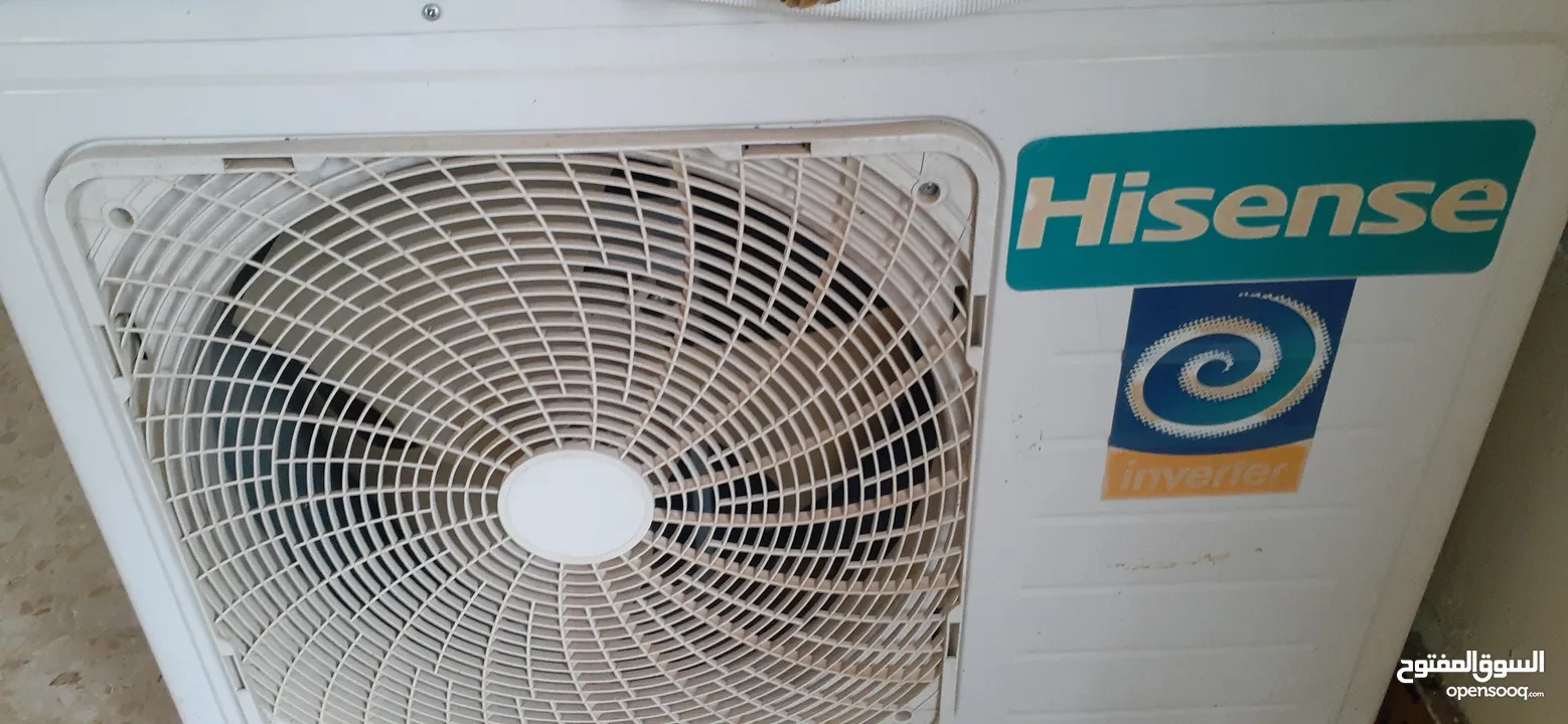 مكيف hisense مستعمل بحالة الجديد انفيرتر طن ونص حامي بارد