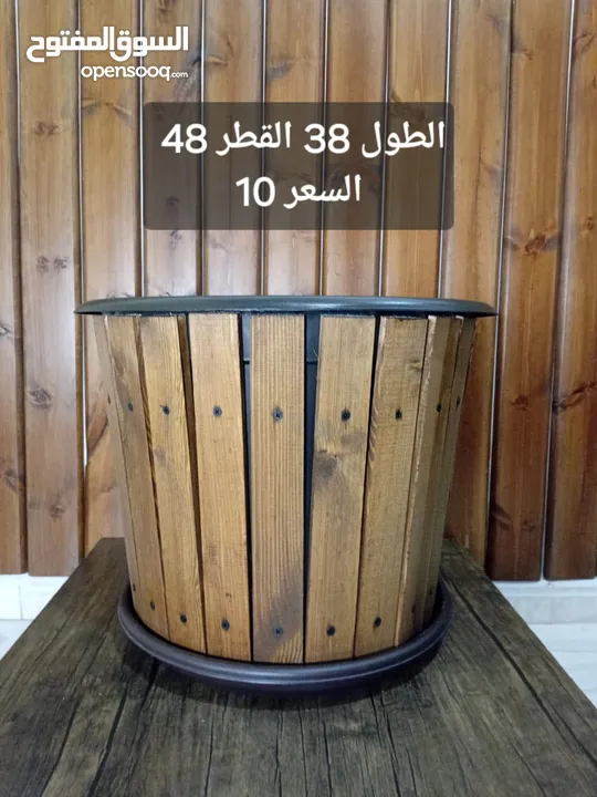 قواوير ميناوي للزراعة شغل يدوي بلاستيك ملبس خشب سويد مثبت ببراغي