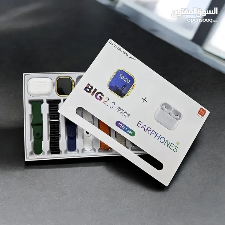 بكج i20 Ultra Max Suit  محتويات البكج:  ساعة i20 Ultra – الإصدار التاسع الجديد كلياً