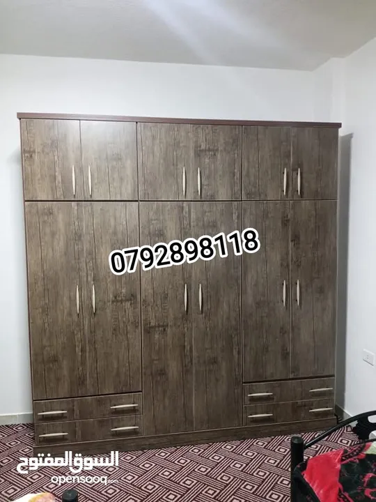 حرق الاسعار خزانة ملابس 6 درف طابقين خشب لاتي 18 وزان الكميه محدوده العرض حتا نفاذ الكمية