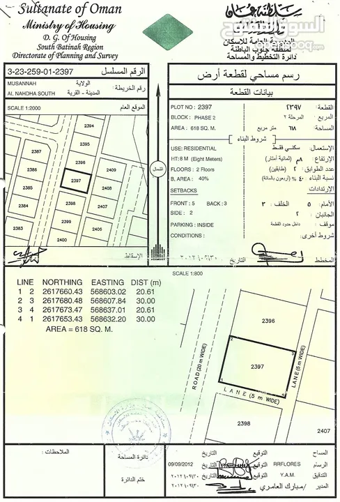 للبيع شبك النهضة جنوب ولاية المصنعة المساحة 1236متر