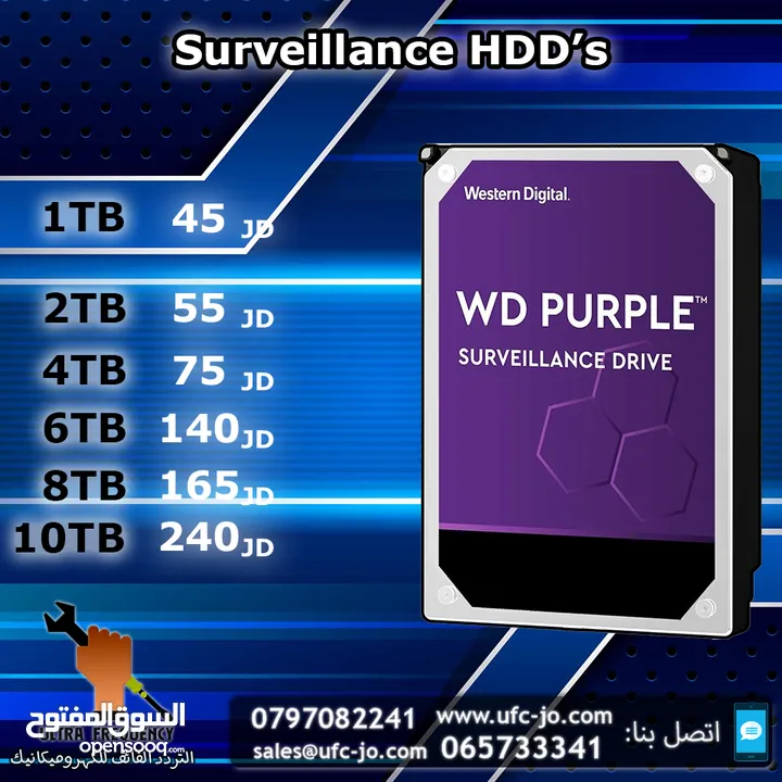 هارديسكات كاميرات المراقبة نوع WD Purple HDD بأفضل الأسعار