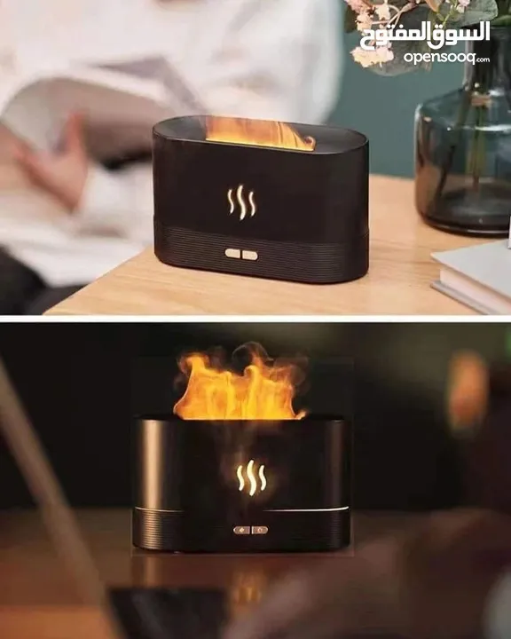 وفرنالكم مبخرة اللهب تصميم على شكل لهب الشعلة 3D  شبه الحقيقي تعمل على وصلة شحن(مُرفقه)