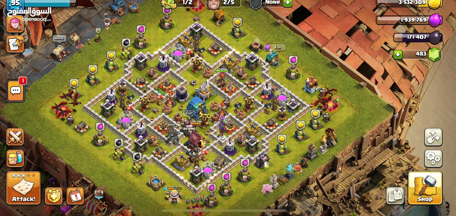 قرية كلاش اوف كلانس تاون 11   ملاحظة:تمت ترقية قاعة المدينة الى 12 للتو