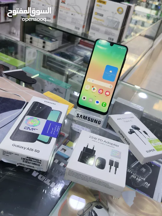 مشغل يوم واحد SAMSUNG A26 5G مستعمل جيجا 256 رام 16 معه بكج هدية متوفر توصيل