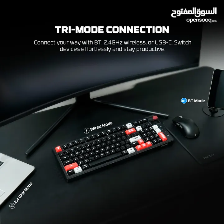 FANTECH MK918 ATOM PRO97 WIRELESS MECHANICAL GAMING KEYBOARD WHITE كيبورد فانتيك الجديد المميز