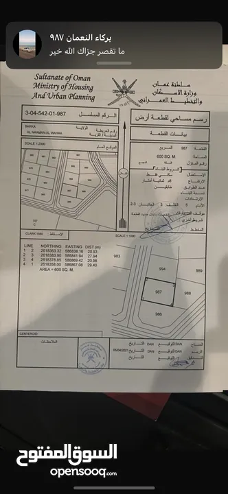 فرصة ارض سكنية بركاء النعمان