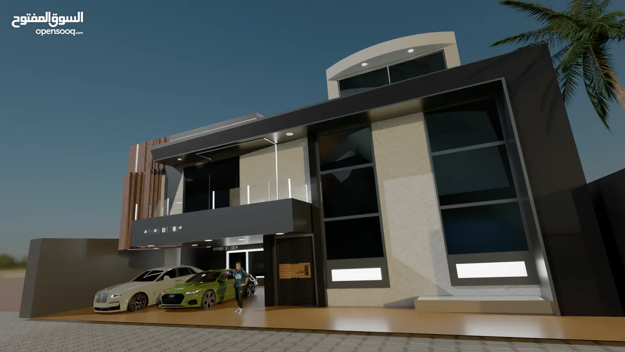 تصميم 3Dخارجي مبنى سكني شقق سكنية