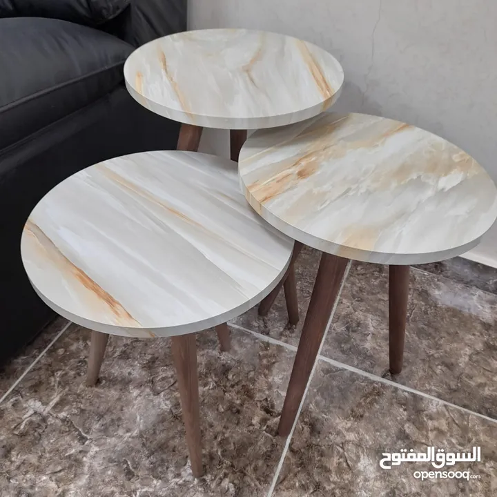 طاولات سرفيس 3 قطع ب 15 دينار  الاطقم pvc حراري  مقاوم للمي والرطوبه الخدوش ومكفولين  سارع بالطلب  .