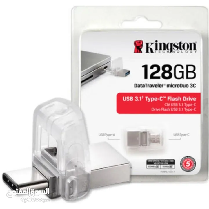 فلاش ميموري kingston 128 مع مدخل تايب c