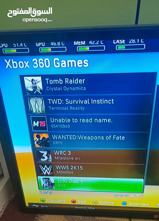 جهاز اكس بوكس 360 مهكر مع ايدتين مع أكثر من 150 لعبه مع جميع الكوابل الخاصه بالجهاز