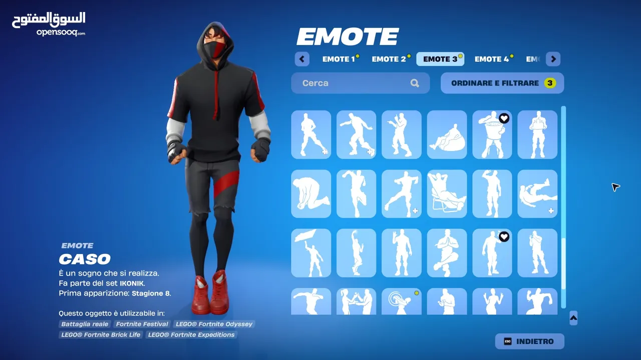 حساب فورت نايت يحتوي على سكن الآيكونك الحساب قابل للربط على جميع المنصات إكسبوكس، بلايستيشن، نينتندو