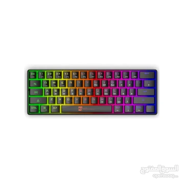 كيبورد ميكانيكي سلكي R8 - 1037 PRO MINI USB TO TYPE C WIRED KEYBOARD BLUE SWITCH 60%