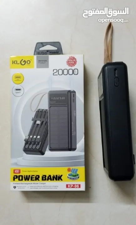 شاحن بور بانك شمسي و كهرباء بطاريه 20000 مللي امبير شحن تلفون خلوي طاقه شمسيه اضائه power Bank