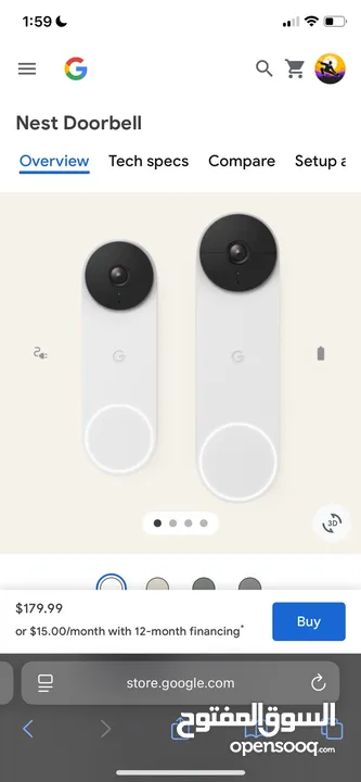 Google nest cam NEW اصلي جديد جديد اصلي غير مستخدم وهنالك عدد منها سارع بالحجز امريكي
