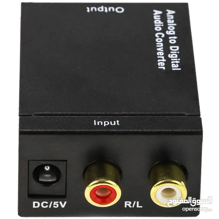 Analog to digital audio converter with 2xRCA to toslink and coax  Analog to digital audio converter