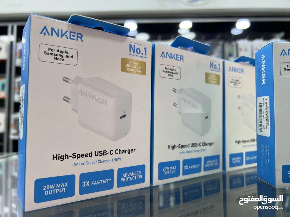 Anker Home charger 20w عظمة شحن انكر   الاصلية 20 واط  بتزبط للايفون من ايفون 11 لغاية 16 برو ماكس.