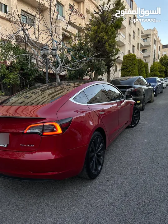 تيسلا 2020 بيرفورمنس Dual Motor اعلى موديل فحص كامل B+ لون خمري مميز استعمال شخصي