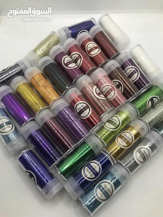 غليترات عدد 32 لون درجات مختلفة لجميع الحرف اليدوية glitter set of 32 colors