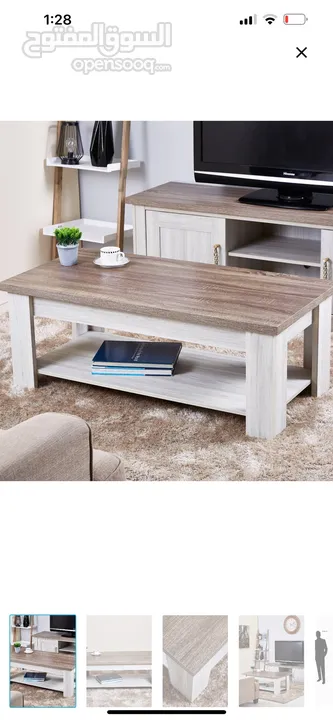 طاولة تلفزيون مع طاولة وسط و2 طاولات جانبيات فقط 55 bd