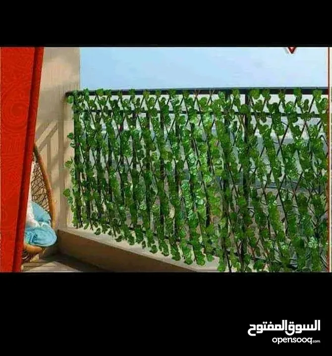 رول ورق شجر اخضر كثيف3 متر ب متر  للمداخل والبرندات واالحيطان