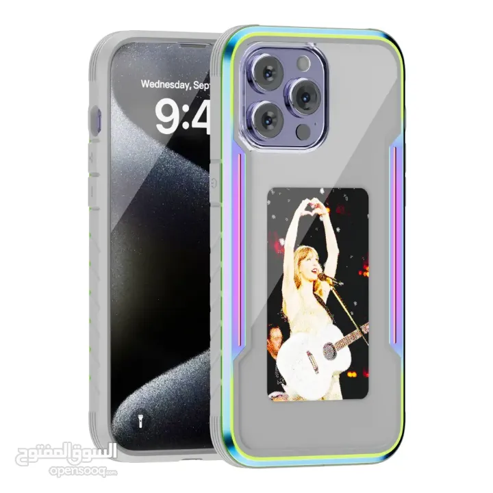 كفر ال Iphone السحري اللي فيه شاشة خلفية ولا ينقص الشحن والكفر من الجلد والبلاستيك القوي