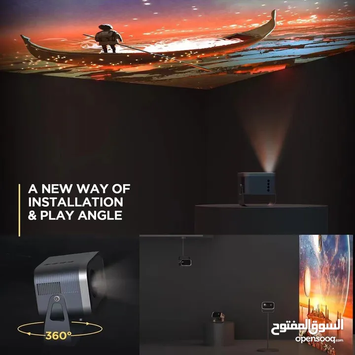 بروجكتر سينمائي منزلي وايرلس صغير وخفيف لمشاهدة الأفلام-Wireless K6 Projector