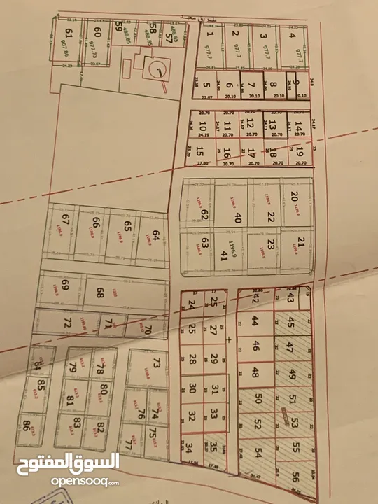 قطعة أرض للبيع  613 متر بمنطقة فرحات تقسيم بن رجب