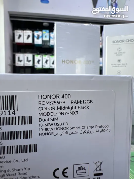 Honor 400 ( 256 GB / 12 RAM ) 5G  هونر 400 جديد بالكرتونة معه السماعات الاصلية  و الكفر الاصلي شركة