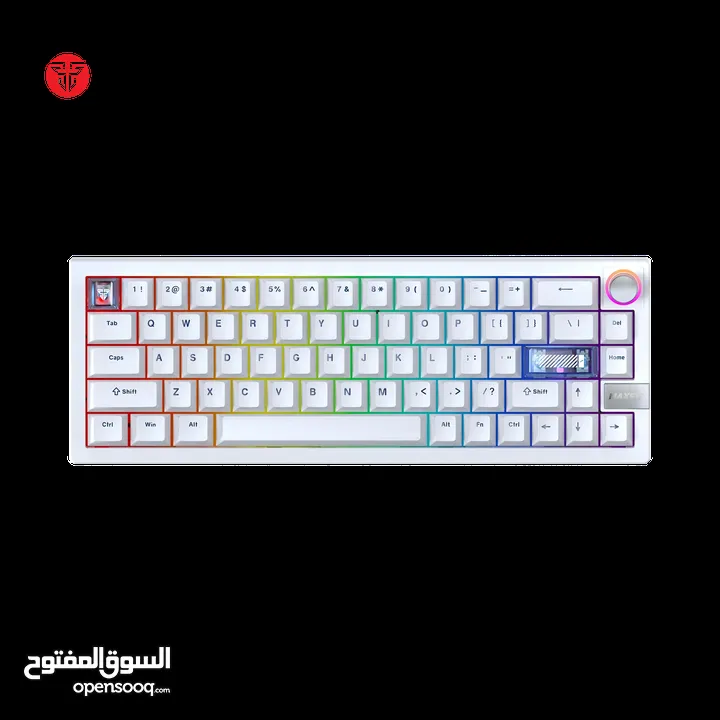 FANTECH MK920 MAXFIT6 Wireless Mechanical Gaming Keyboard - White (ARGB TRI-MODE CONNECTION) كيبورد