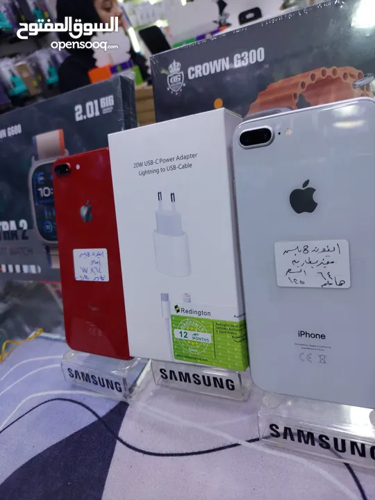 IPhone  بحاله ممتازه   8Plas 64g بطاريات  مشكل مع بكج هدايا