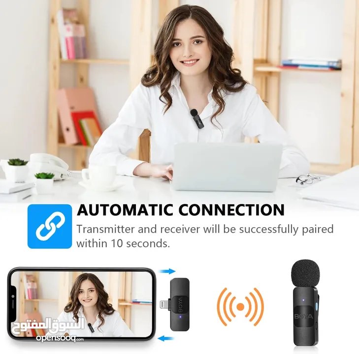 مايك تسجيل من براند بويا الأصلي لهواتف الايفون Boya BY-V1 For IOS Iphone Mic