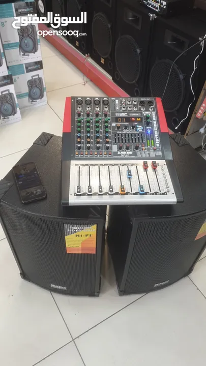 طقم dj مكون من سماعات 12 انش عدد2 ومكسر صوت فل مواصفات مع بلوتوث