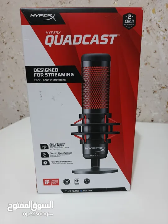 مايكروفون احترافي - جديد -  HyperX Quadcast هايبر اكس كواد كاست