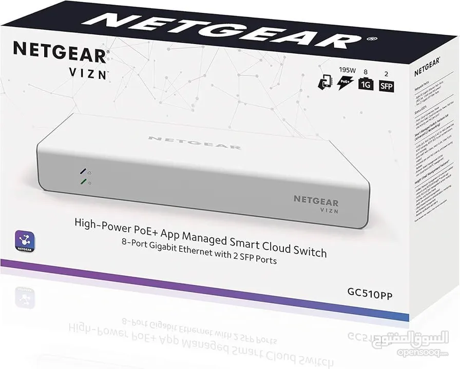 high-power poe+Insight managed smart   cloud switch 8- port. NETGEAR