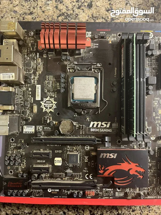 قطع كمبيوتر CPU Intel Core i5 4th Generation - Motherboard B85M GAMING - Ram 8&4 DDR3
