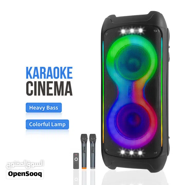 WGY-2366 Twin 6.5 "80W Portable JbI Trolley Speaker Party Wireless Subwoofer BlueTooth Speaker 2 Mic