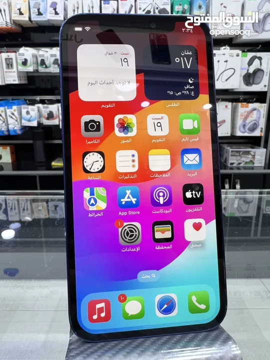 iPhone 12 (128) GB ايفون 12 مستعمل  بحالة جيدة جدا ( مغير شاشة كوبي ون )  بطارية اصلية 90٪؜ اصلية