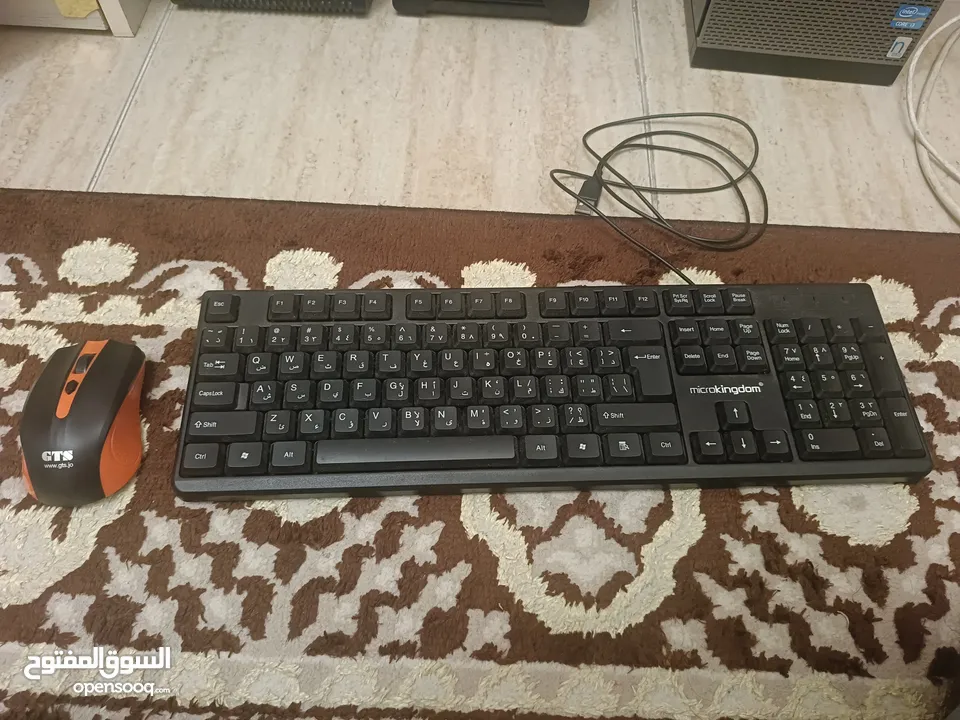 جهاز ديل مكتبي نضيف جدا جدا ممتاز للألعاب والدراسة مع شاشة 19 إنش وكيبورد وماوس لاسلكي