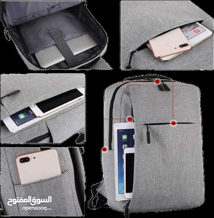 شنته ضهر للابتوب S-65-حجم 15.6" Backpack Black and Grey Laptop bag