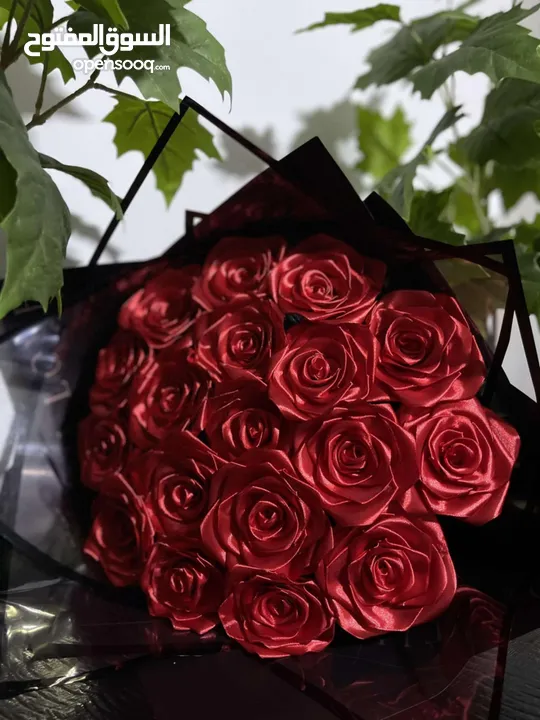باقة ورد ستان ب 55 شيقل الحجم كبير