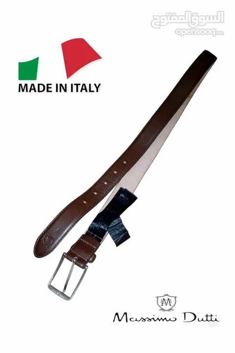 حزام رجالي Massimo Dutti ماسيمو دوتي جلد اصلي طبيعي 100 ٪ صناعة إيطالية  مستعمل بحالة ممتازة.