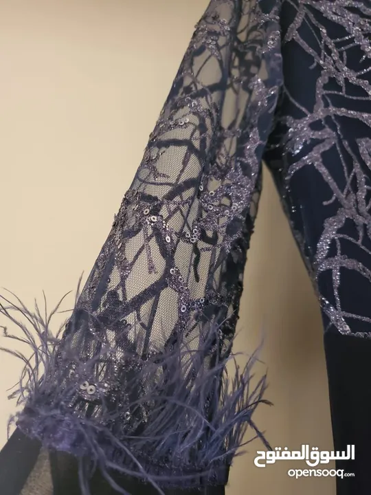 فستان سهرة كحلي موديل جديد 2025 قياس l  راقي جدا مع الشيلة Dark navy blue evening dress
