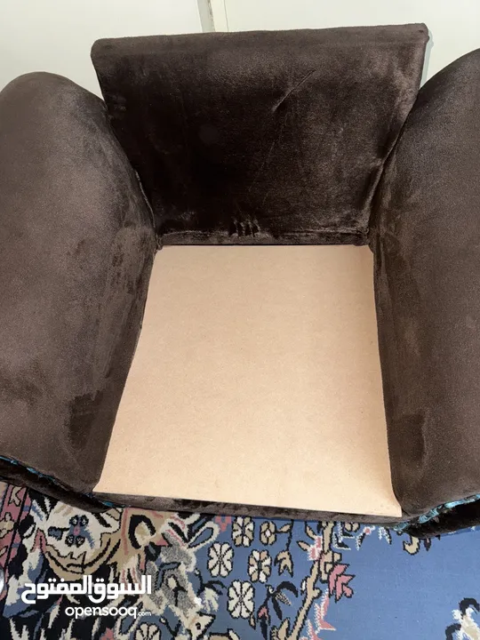 طقم كنت نفخ أمريكي 7 مقاعد لون بني وأزرق تركواز