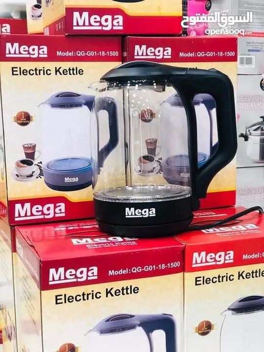 كمكم ماء ماركة Mega مصنوع من الزجاج قوة تسخين  1500 واط