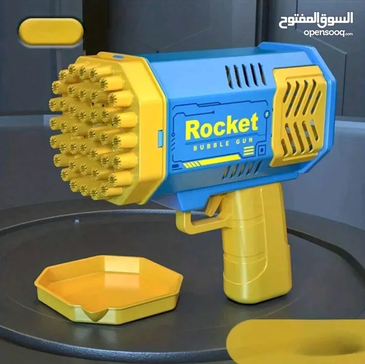 لعبة مسدس فقاعات أوتوماتيكية بالكامل محمولة باليد، منفاخ فقاعات صواريخ كهربائية للأطفال، آلة فقاعات