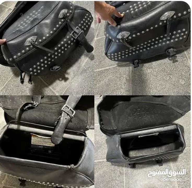 شنتات جلد فخمين لدراجه هارلي كلاسيك هيراتيج جانبيات جلد اصليSaddle bags مستعملات