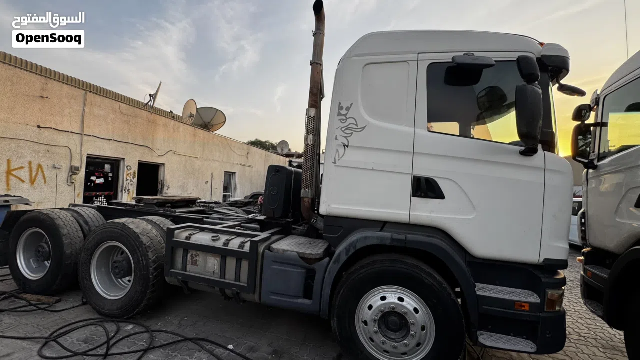 راس شاحنة سكانيه G460 سكس ويل خليجي مديل 2016 بحالة ممتازة جداً لدينا جميع انواع الشاحنات والمعدات
